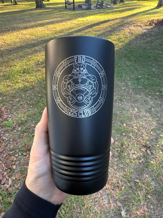 Black Polar Camel Double-Walled Tumbler with Custom Emblem Engraving